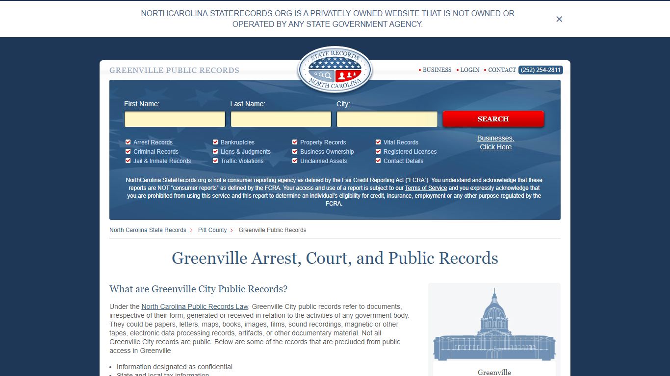 Greenville Arrest, Court, and Public Records